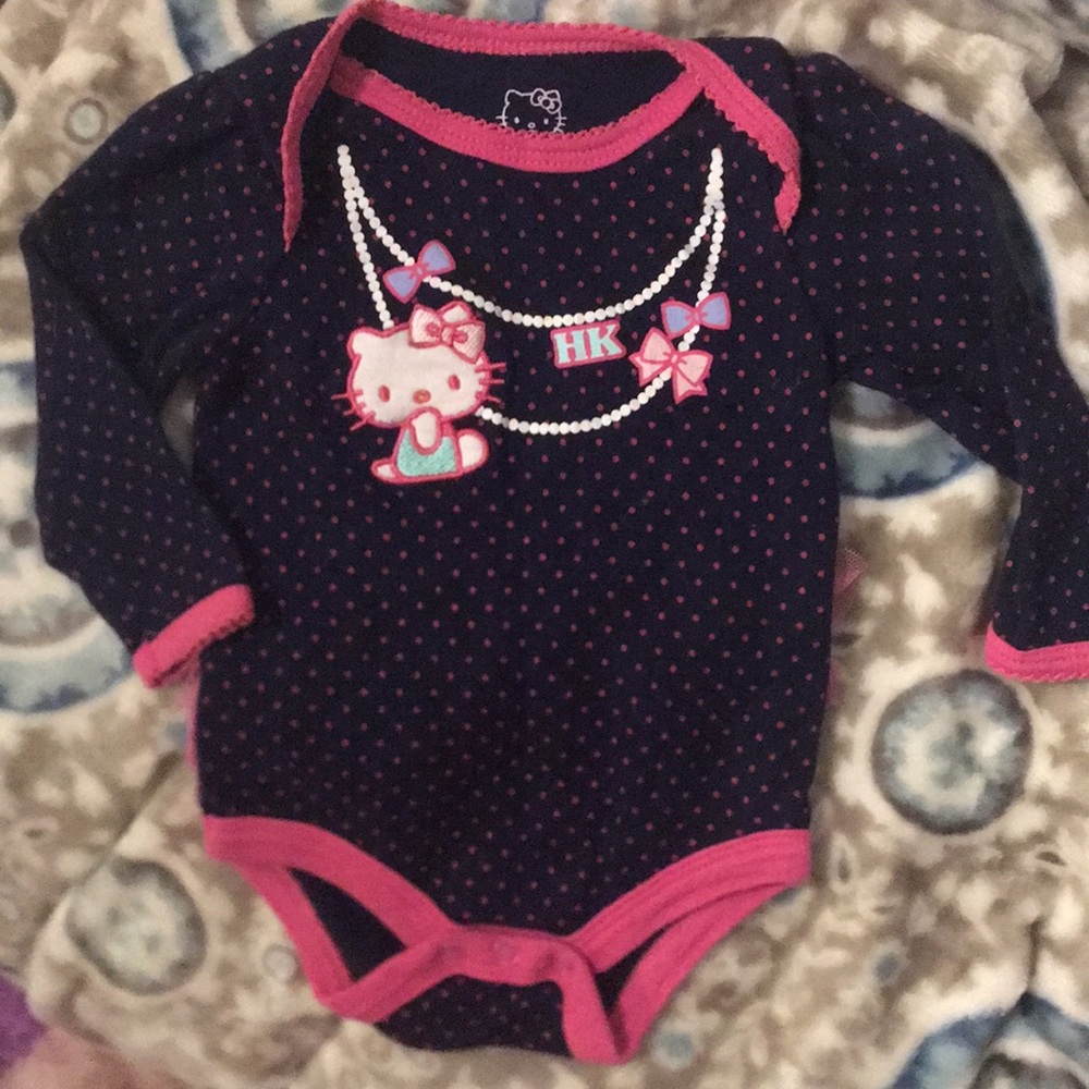 Hello Kitty Auth Long sleeve Onesie 3-6m w Gift